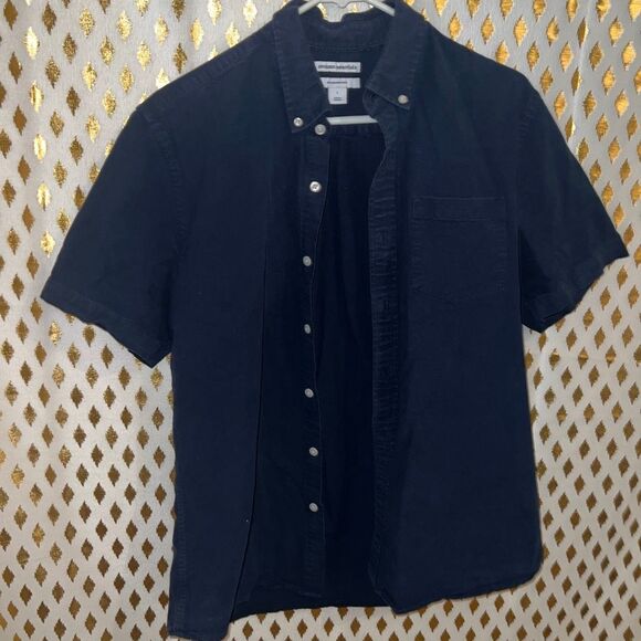 Amazon Essentials Other - Men’s casual button down short sleeve shirt blue size L slim